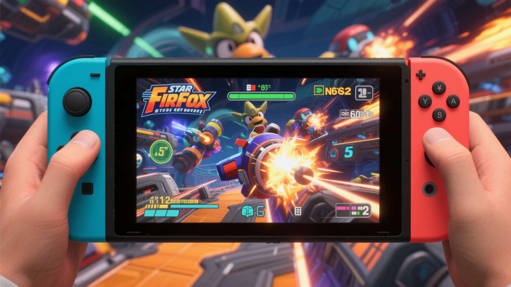《星际火狐》N64原版游戏 vs NS2重制版 画面对比视频